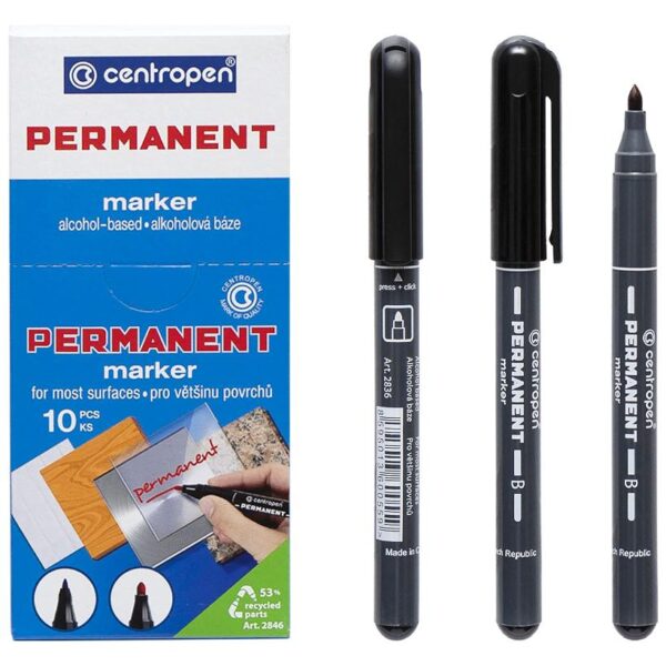 Маркер перманентний Чорний 2836 CENTROPEN