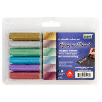 Набір маркерів на водній основі Opaque Brush, металік, 6кол Marvy