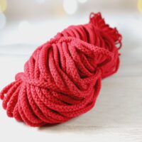 Шнур бавовняний в'язаний 100м 5мм Преміум Котон №736 червоний