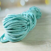 Шнур бавовняний в'язаний 100м 5мм Преміум Котон №736 світла бірюза