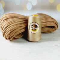 Шнур для прошивних корзин 5мм 100м  плетений №421 карамель+ нитка в тон