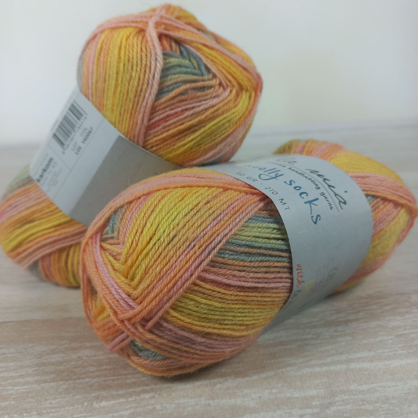 La Mia WOOLLY SOCKS 50г/210м 05 помаранчево-сiрий