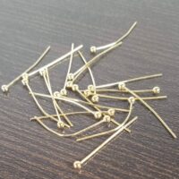 Піни мідні з кулькою 20*0,5мм Золото 20шт