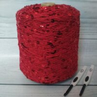 Пряжа Королевская пайетка 100г/125м №9 красный