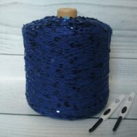 Пряжа Королевская пайетка 100г/125м №16 синий