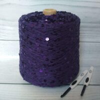 Пряжа Королевская пайетка 100г/125м №18 темно-фиолетовый