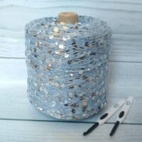 Пряжа Королевская пайетка 100г/125м №6 голубой