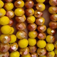 Намистини Рондель 6*4мм 85шт Жовто-коричневий непрозорий АБ з бочком БХ387