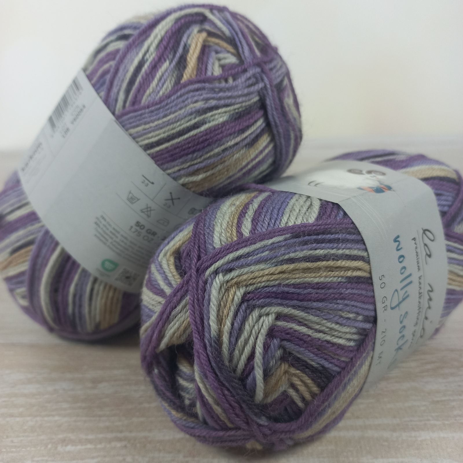 La Mia WOOLLY SOCKS 50г/210м 08 фiолетово-сiра