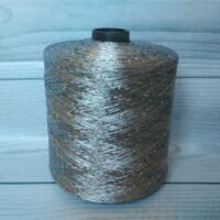 Пряжа Бобина Пайета 3мм 100г/800м темно-серый с перламутровой пайетой
