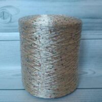 Пряжа Бобина Пайета 3мм 100г/800м серебро с перламутровой пайетой