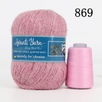 Пух норки 50г/350м (+20г додаткова нитка) 869 меланж рожевий