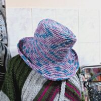 Капелюх з рафії лавандово-синiй