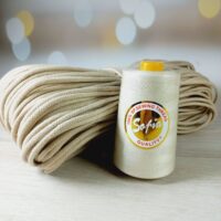 Шнур для прошивних корзин 5мм 100м  плетений №421 беж+ нитка в тон