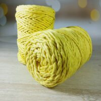Шнур бавовняний в'язаний 100м 5мм однокрут №768 блідо жовтий