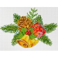 Дантель Арт.057 Новорічний дзвоник, набір для вишивки хрестиком