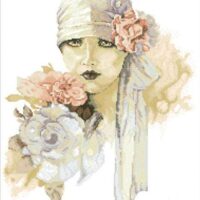 Дантель Арт.335 Дама, канва с рисунком