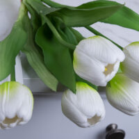 Букет латексних тюльпанів білий 31см 5шт 7126-7