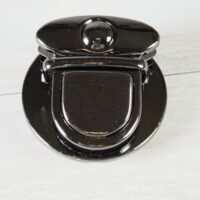 Замок для сумки з клавішею, 1шт., розмір 47мм,Чорний  нікель