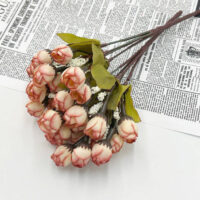 Букет Ранункулюс 2см 15шт 21см Пудра