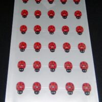 Божья коровка на стикере 13мм 60шт черная глянцевая 571556