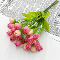 Букет Ранункулюс 2см 15шт 21см Персик+малина