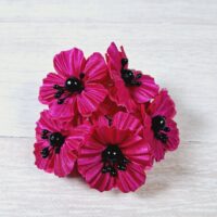 Букет дикого маку 5,0см, колір малиновий