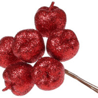 Декоративний букетик яблук 6шт, 12см, колір - червоний 839-272