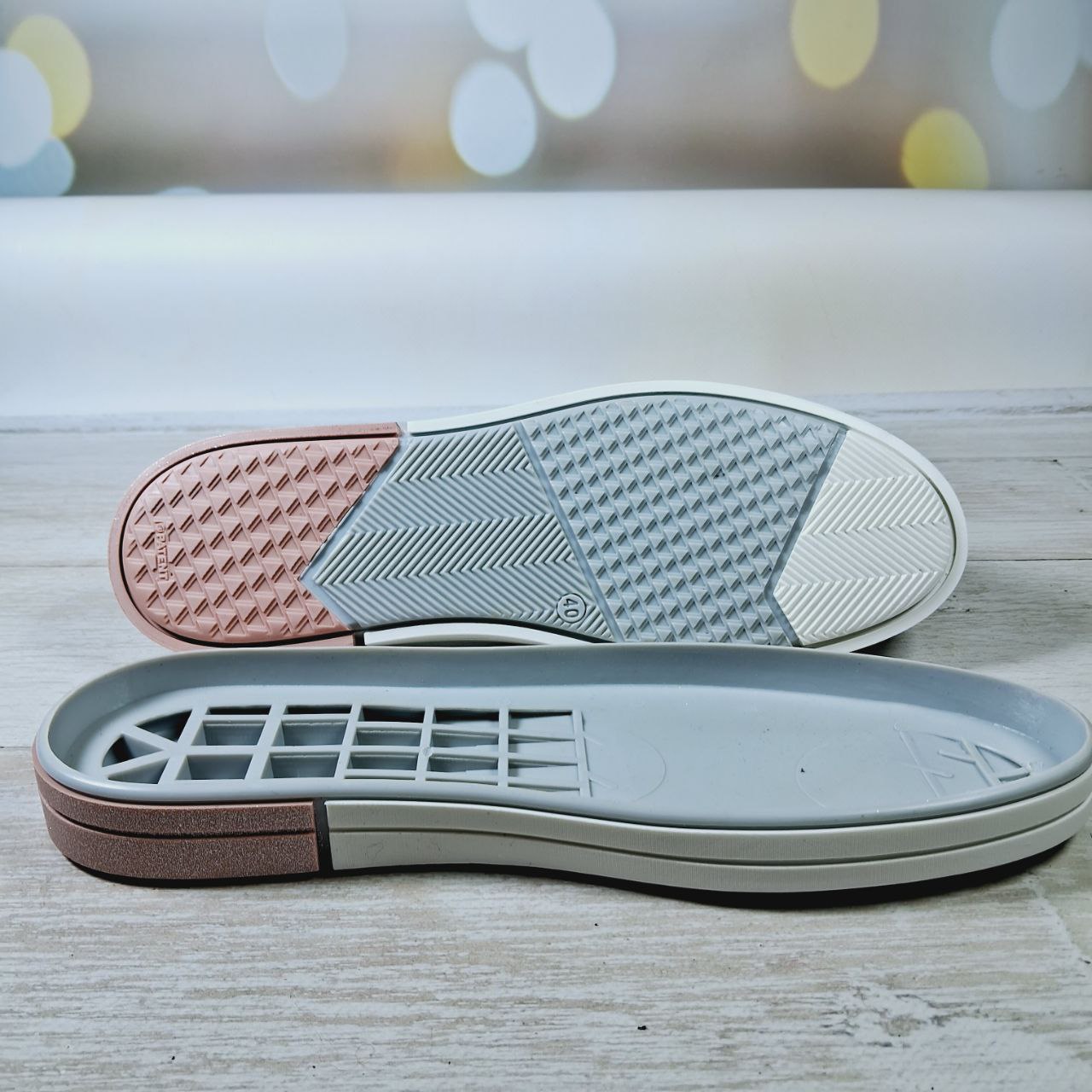 Підошва взуття жіноча Люсі-7 низький р.40 беж з рожевим