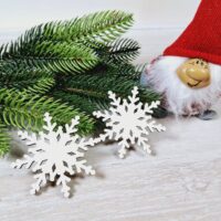 Новорічний декор Сніжинка біла ажурна 6,5см ПА-НИ-118