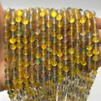 Намистини Опалове скло 6мм Жовтий з сірим 58шт БХ078
