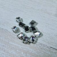 Стрази у цапах пришивні Прямокутник 8*10мм прозорий СЦ0810п01