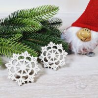 Новорічний декор Сніжинка біла ажурна 6,0см ПА-НИ-111