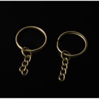 LD-056-3 Кольцо с цепочкой 25мм стара латунь