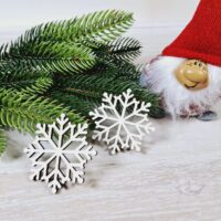 Новорічний декор Сніжинка біла ажурна 6,0см ПА-НИ-124