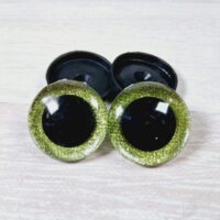 Очі круглі блискучий кант 40мм салатові 1пара ГВ0040б11