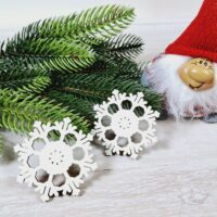 Новорічний декор Сніжинка біла ажурна 6,0см ПА-НИ-121