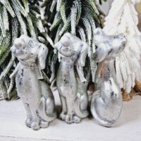 Декоративна статуетка Собака 13см срібло NY01-335