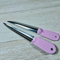 Інструмент для плетення ротангом, ніж для лози з рожевою ручкою 18,5см