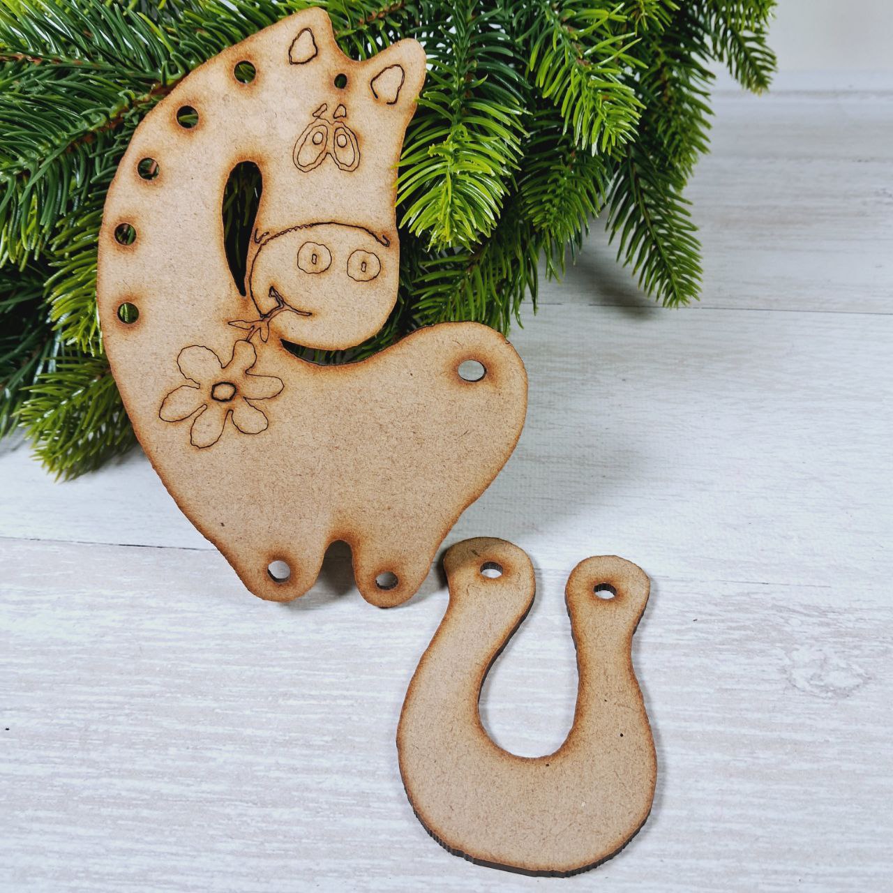 Новорічна заготовка Підвіска Кiнь + Пiдкова 25 *11см