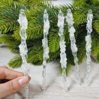 Акрилова підвіска Бурулька 15см прозорий блиск 619362