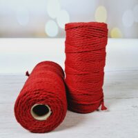 Шнур бавовняний кручений 100м 4мм №721/2 червоний