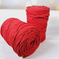 Шнур бавовняний в'язаний 100м 4мм №571 червоний