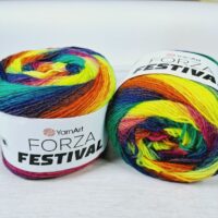 Ярнарт Форза Фестиваль (Yarnart Forza Festival) 100г/420м 2917 жовто-синьо-оранжевий