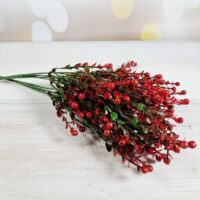 Букет пластикової горобини на 5 голів червона СО-4