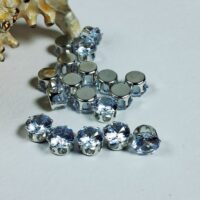 Страз в цапах 8мм скло прозорий в срiблi 31881