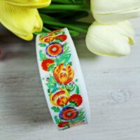 Стрічка репсова 2,5см Дивоквіти