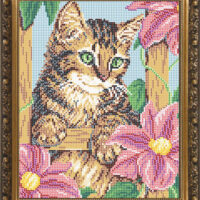 ArtSolo VKA 4069 Котенок в клематисах, схема под бисер