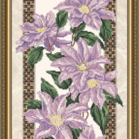 ArtSolo VKA 3091 Клематис на бежевом, схема под бисер