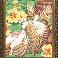 ArtSolo VKA 4068 Котенок в цветах, схема под бисер